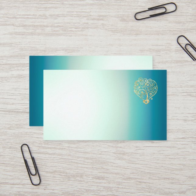 Gradient Heart Business Card (Front/Back In Situ)