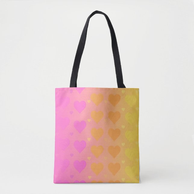 gradient heart leggings tote bag (Front)