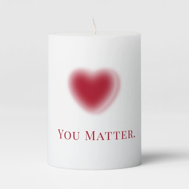 Gradient Heart Pillar Candle (Front)