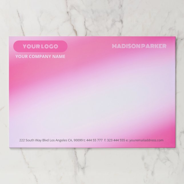 Gradient Hot Pink and White Background   Paper Pad (Front)