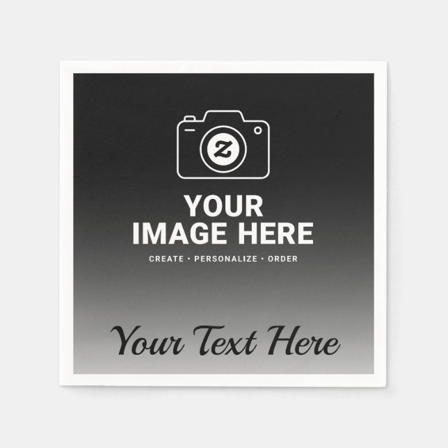 Gradient Image and Text Napkins (Front)