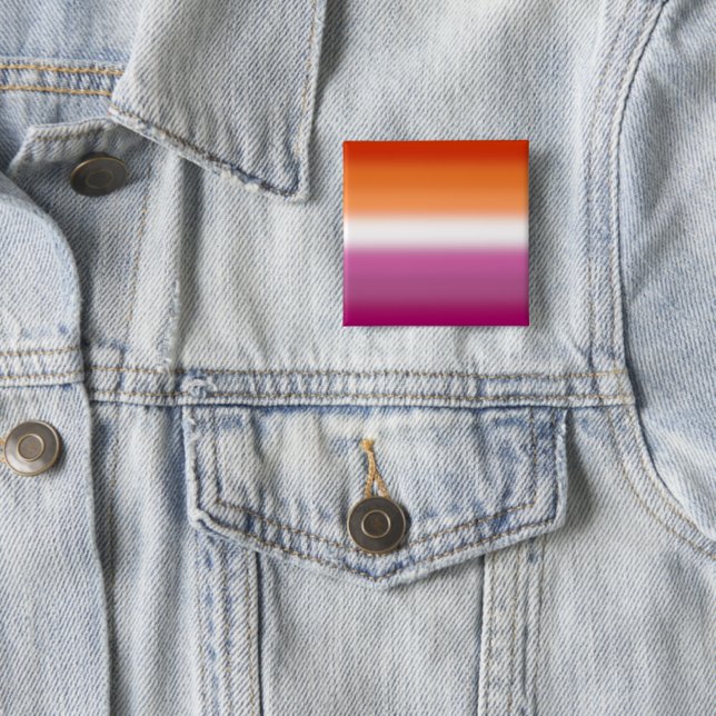 Gradient Lesbian Pride Flag – Lesbian Flag Button (In Situ)