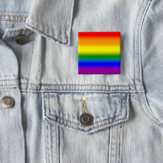 Gradient LGBTQ+ Rainbow Pride Flag - Rainbow Flag Button (In Situ)