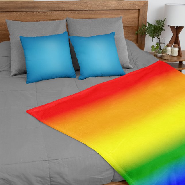 Gradient LGBTQ+ Rainbow Pride Flag - Rainbow Flag Fleece Blanket (Creator Uploaded)