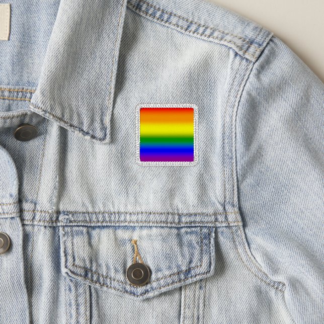 Gradient LGBTQ+ Rainbow Pride Flag - Rainbow Flag Patch (On Jacket)
