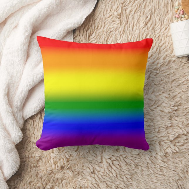 Gradient LGBTQ+ Rainbow Pride Flag - Rainbow Flag Throw Pillow (Blanket)