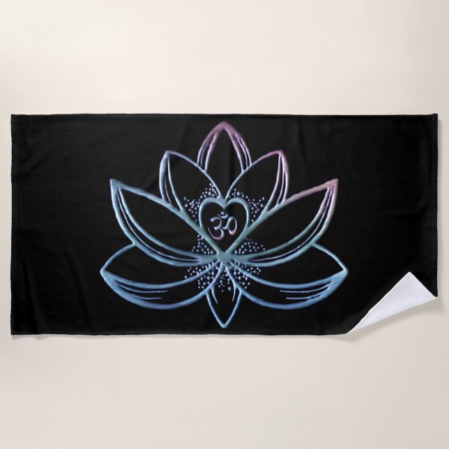 Gradient Lotus  Beach Towel (Front)