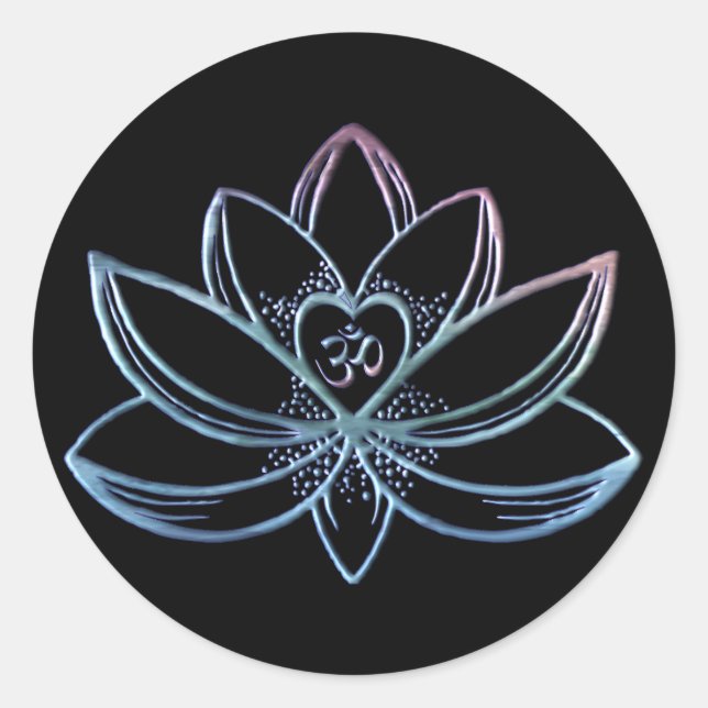 Gradient Lotus  Classic Round Sticker (Front)