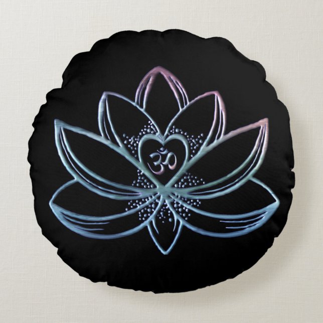 Gradient Lotus  Round Pillow (Front)