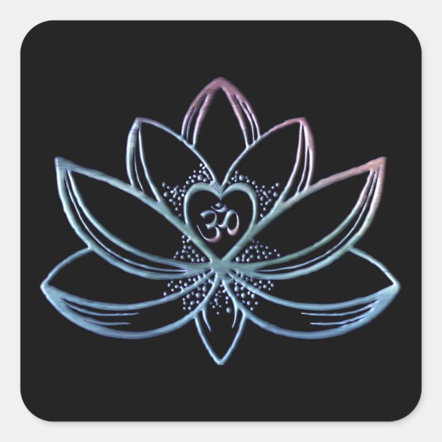Gradient Lotus  Square Sticker (Front)