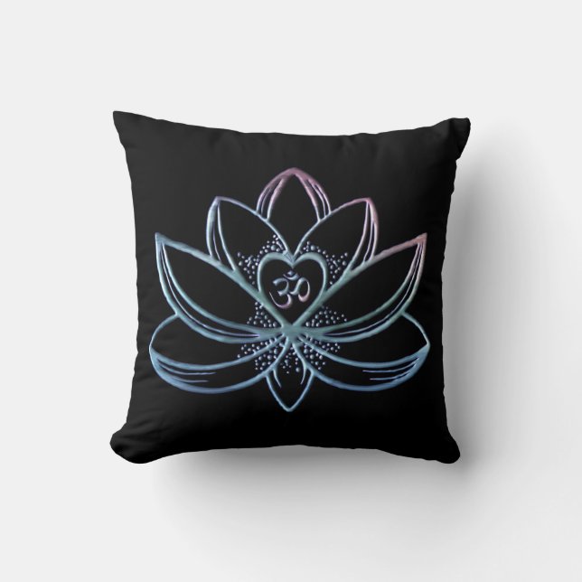 Gradient Lotus  Throw Pillow (Front)