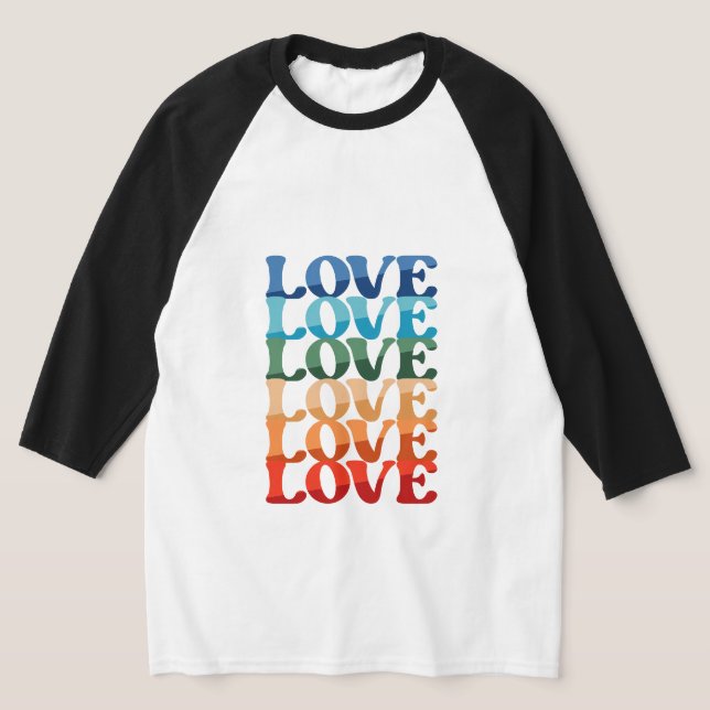 Gradient Love | LGBT Rainbow Pride Month T-Shirt (Laydown)