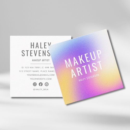 Gradient Makeup Artist Feminine Chic Business Card