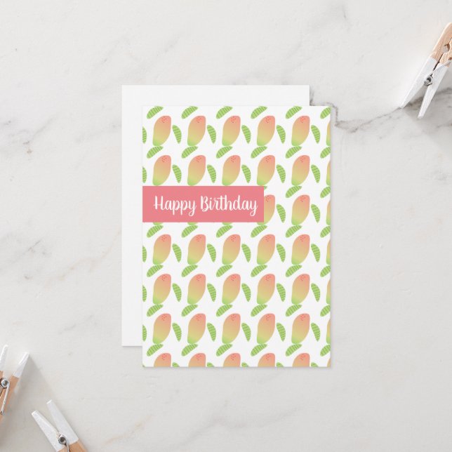 Gradient Mango Tropical Fruit Birthday Card (Front/Back In Situ)