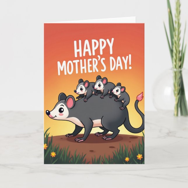 Gradient Marsupial Family Card (Front)