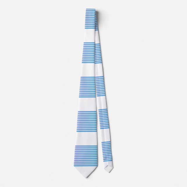 Gradient Multi Blue Stripes Neck Tie (Front)