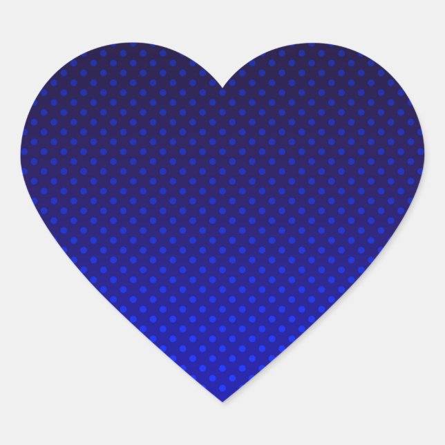 Gradient navy gray polka dots print abstract femin heart sticker (Front)