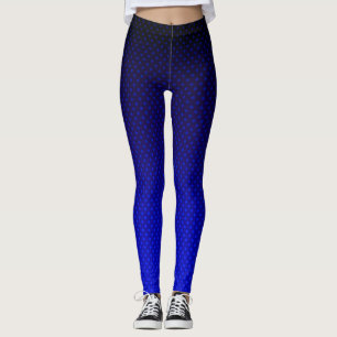 Gradient navy gray polka dots print abstract femin leggings