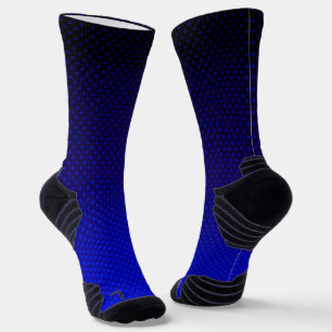 Gradient navy gray polka dots print abstract socks