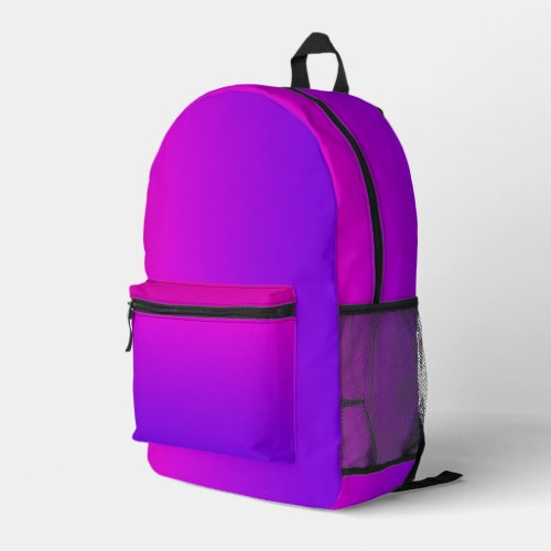 Gradient Neon Pink and Purple Printed Backpack