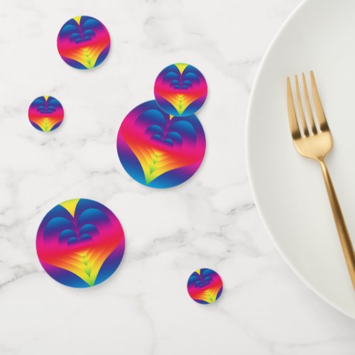 Gradient Nested Rainbow Hearts Confetti