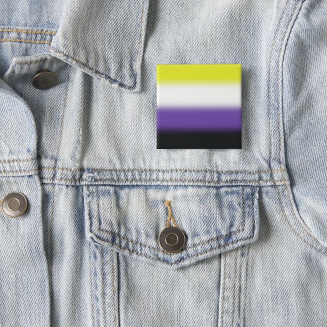 Gradient Nonbinary Pride Flag – Nonbinary Flag Button (In Situ)