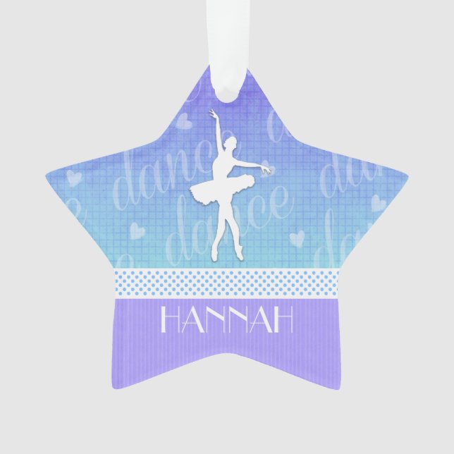 Gradient of Blue - Ballerina Passionate Dancer Ornament (Front)
