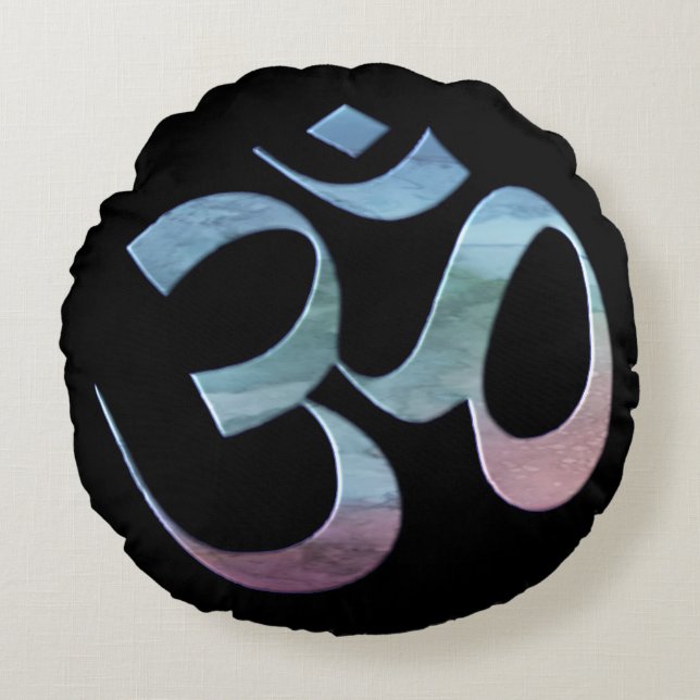 Gradient Om Round Pillow (Front)