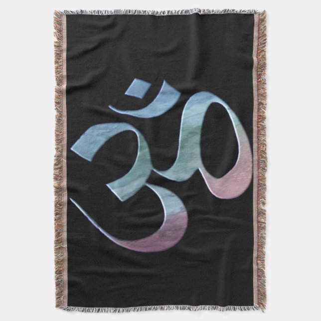 Gradient Om Throw Blanket (Front Vertical)