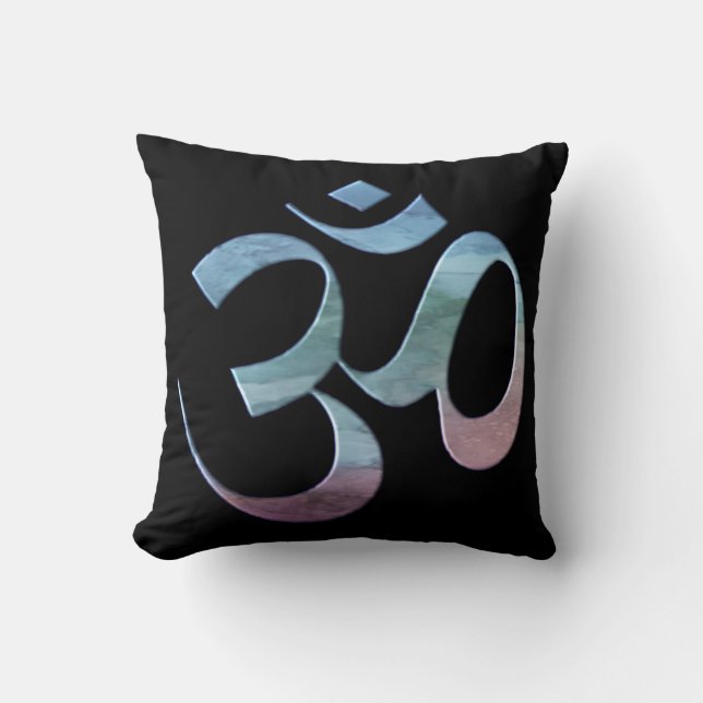 Gradient Om Throw Pillow (Front)