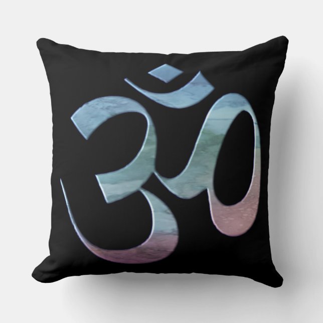 Gradient Om Throw Pillow (Front)