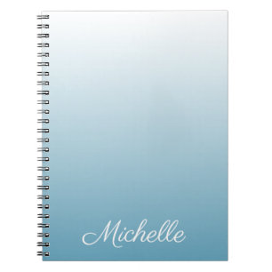 gradient ombre angel blue notebook