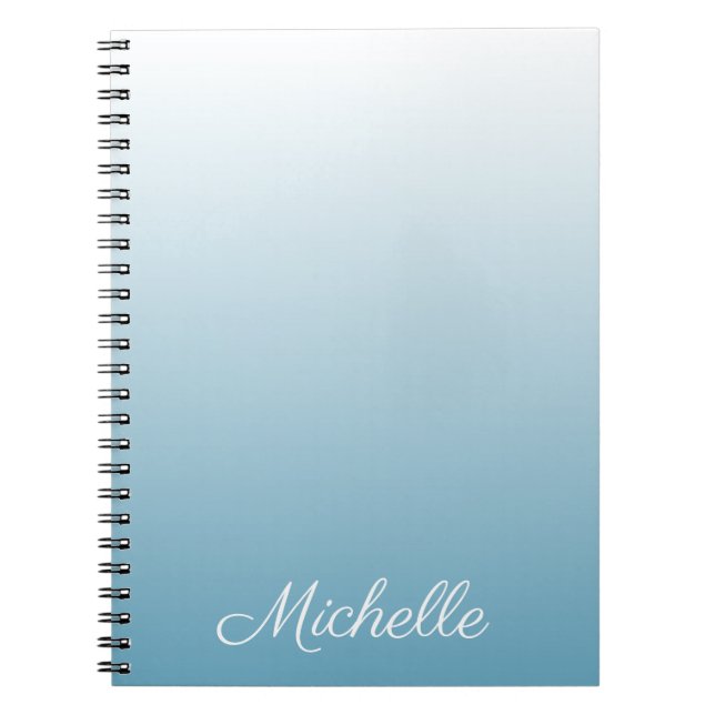 gradient ombre angel blue notebook (Front)