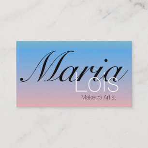 Gradient Ombré Beauty Makeup Artistry Pink Blue Business Card