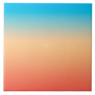 Gradient ombre coral blush beige blue soft blurred ceramic tile