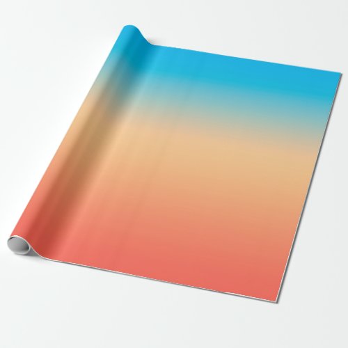 Gradient ombre coral blush beige blue soft blurred wrapping paper