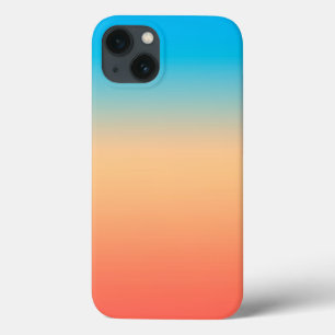Gradient ombre coral blush beige blue soft iPhone 13 case