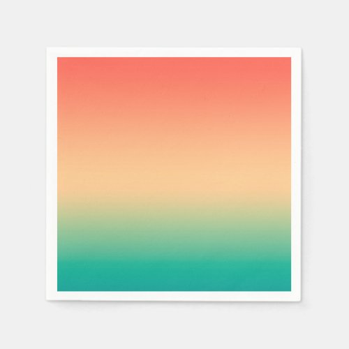 Gradient ombre coral blush beige green soft blurre napkins