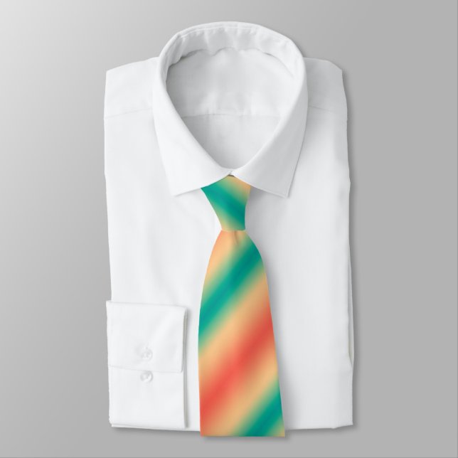 Gradient ombre coral blush beige green soft blurre neck tie (Tied)