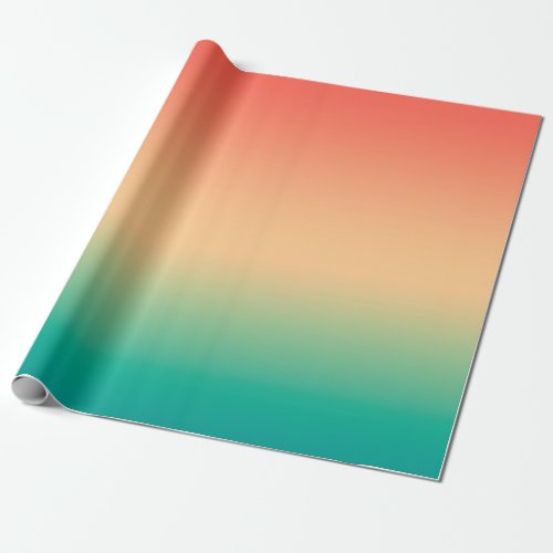 Gradient ombre coral blush beige green soft blurre wrapping paper