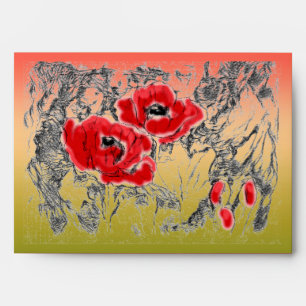 Gradient ombre coral lime soft blurred colors red envelope