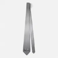 Gradient Ombre Gray With Name And Monogram Neck Tie