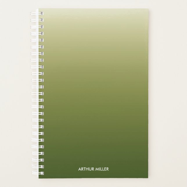 Gradient Ombre Green Personalized Planner (Front)