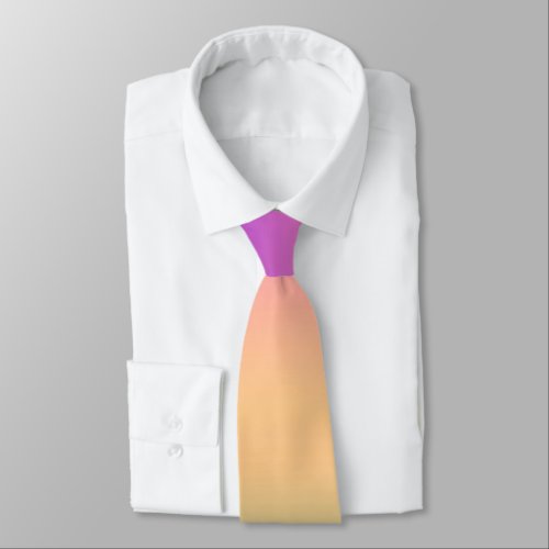 Gradient ombre green yellow pink purple soft blurr neck tie