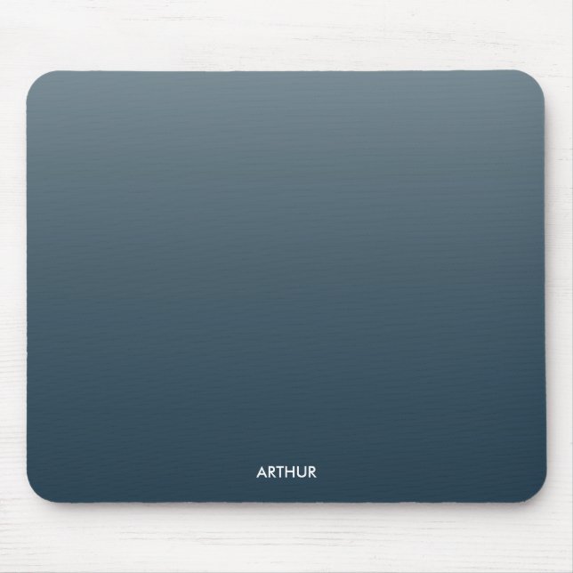 Gradient Ombre Personalized Blue Mouse Pad (Front)