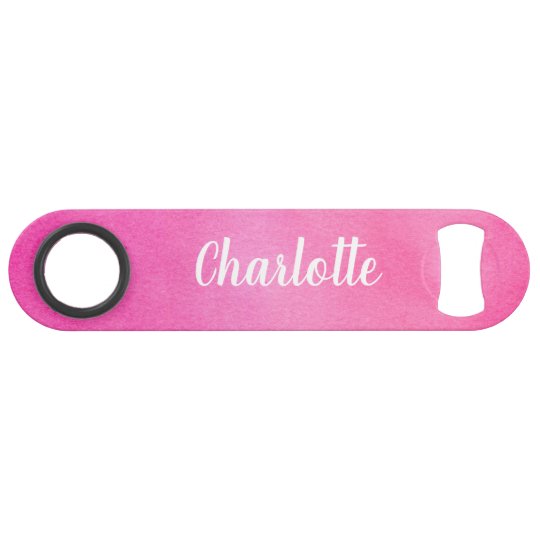 Gradient Ombre Pink Watercolor Personalized Name Bar Key