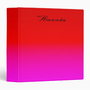 gradient ombre red pink , scarlet , red , pink 3 ring binder
