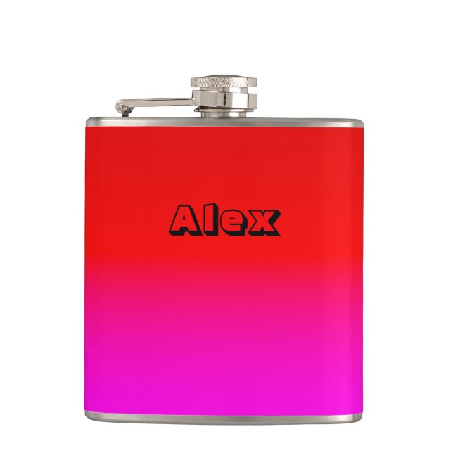 gradient ombre red pink , scarlet , red , pink  flask (Front)