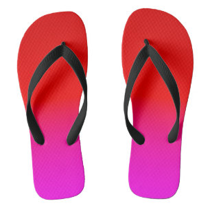 gradient ombre red pink , scarlet , red , pink flip flops