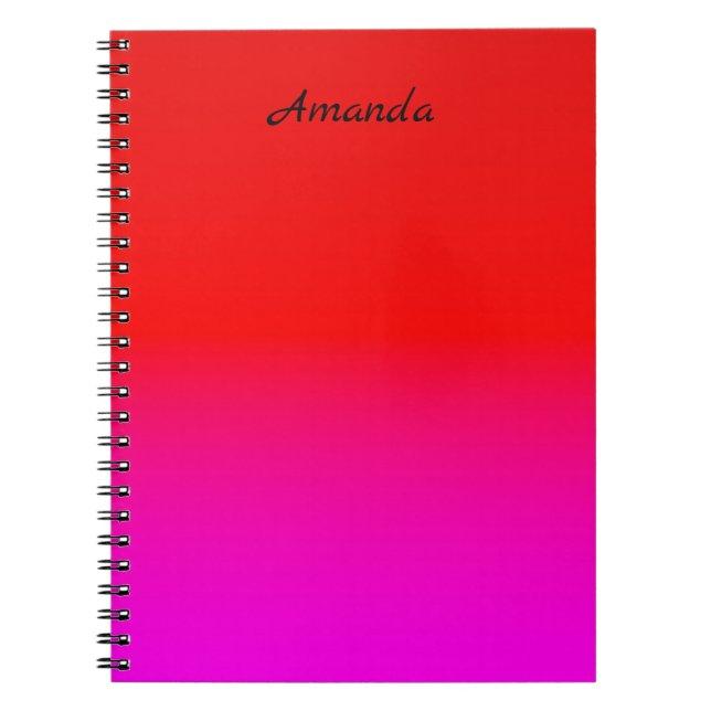gradient ombre red pink , scarlet , red , pink  notebook (Front)